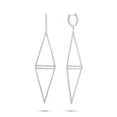 0.89ct 14k White Gold Diamond Triangle Earring